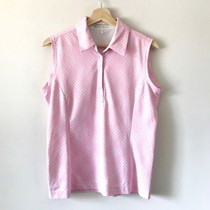 Nike Golf Sleeveless Dri Fit Pink Collar Tank Top